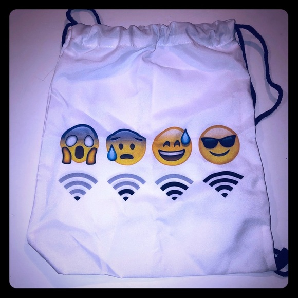 Emojiface Fabric Back Pack Draw String - Picture 1 of 2